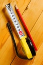 Tape measure, pencil Royalty Free Stock Photo