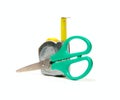 Tape-measure and scissors Royalty Free Stock Photo