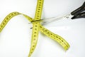 Tape measure and scissors Royalty Free Stock Photo