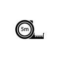 Tape measure solid icon, build repair elements Royalty Free Stock Photo