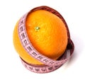 Tape measure wrapped around the orange