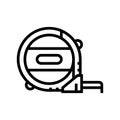 tape meter measure accessory line icon vector illustration