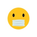 Tape over mouth emoji icon. Clipart image