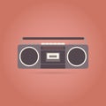 Tape recorder flat icon. Retro design.