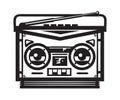 Tape recorder Magnetic cassette player black logo