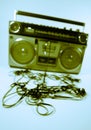 Tape spewing boombox Royalty Free Stock Photo