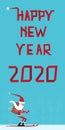 Text 2020 on abstract background for Happy New Year celebration Royalty Free Stock Photo