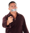 Taped Mouth Royalty Free Stock Photo