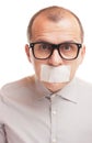 Taped mouth Royalty Free Stock Photo