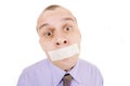 Taped mouth Royalty Free Stock Photo