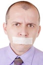 Taped mouth Royalty Free Stock Photo