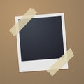 Taped Retro Style Photo Frame. Vector