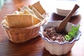 Tapenade olive spread with poppyseed crackers