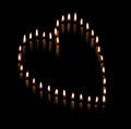 Heart shaped candles Royalty Free Stock Photo