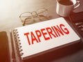 Taper Tantrum concept; global economic world market reacting to the Fed Tapering Off Royalty Free Stock Photo