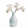 Simple Tapered Vase Flowers - White Background