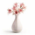 Simple Tapered Vase Flowers - White Background
