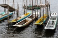 Fishing canoes docked on the Almas River in the city of Taperoa, Bahia