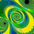 Tapestries blue, yellow and green pattern