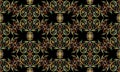 Damask seamless pattern with embroidery effect.