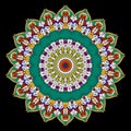 Tapestry ethnic colorful vector mandala pattern. Ornamental textured background. Tribal patterned grunge backdrop