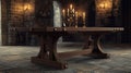tapestry medieval table Royalty Free Stock Photo