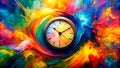A Tapestry of Time: The Ethereal Dance of Ephemeral Moments Captured in a Whirlwind of Color and Texture Algorithmically generated Royalty Free Stock Photo