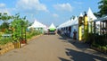 Tapin regency, Indonesia - November 30th 2015 : white tents at the location of traditional handicrafts exhibitions a