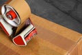 Taping box tape dispenser Royalty Free Stock Photo