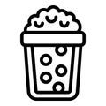 Tapioca bubble tea glass icon outline vector. Mixing black tea with dairy drink Royalty Free Stock Photo