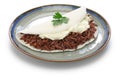 Tapioca crepe , carne seca, brazillian food Royalty Free Stock Photo