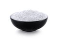 Tapioca flour with bowl on white background Royalty Free Stock Photo