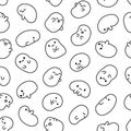 Tapioca pearls. Seamless pattern. Coloring Page