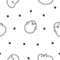 Tapioca pearls. Seamless pattern. Coloring Page