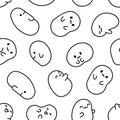 Tapioca pearls. Seamless pattern. Coloring Page