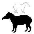 Tapir adult black silhouette set