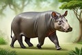 Tapir animal grassy herbivore Amazon mammal Royalty Free Stock Photo