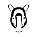 Tapir head icon design on white background. Wild animals. vector illustration Royalty Free Stock Photo