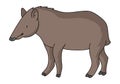 Tapir illustration vector.Cartoon tapir