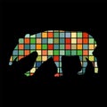 Tapir mammal color silhouette animal