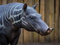 Tapir profile color taken at zoo.