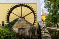 TAPOLCA, HUNGARY - August 27, 2021: Water mill at the Malom Lake in the center of Tapolca, Hungary Royalty Free Stock Photo