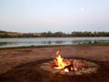 Tapoo Lagoon Campfire, Caurnamont, Murray Riverlands Royalty Free Stock Photo