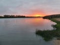 Tapoo Lagoon Sunset, Caurnamont, Murray Riverlands Royalty Free Stock Photo