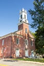 Tappan, NY / United States - Sept. 27, 2019: Vertical shot of the Reformed Church of Tappan