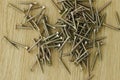 Tapping screws made of steel, metal screw, iron screw, chrome screw, screws as a background