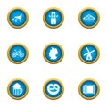Taproom icons set, flat style Royalty Free Stock Photo