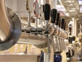 taps to dispense beer in the London pub Royalty Free Stock Photo