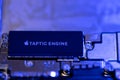 Taptic Engine in Apple iPhone. Closeup. Smartphone internals