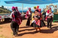 Musicians and dancers in the peruvian Andes on Taquile Island. Puno, Peru